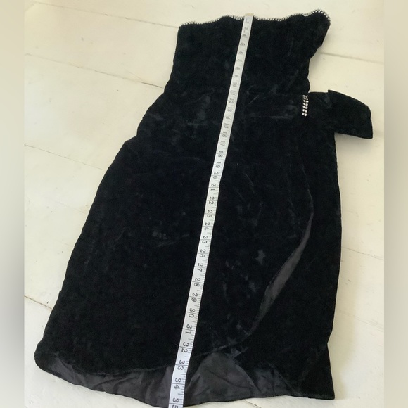 80s vintage velvet big bow dress small xs - Picture 10 of 10